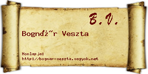 Bognár Veszta névjegykártya